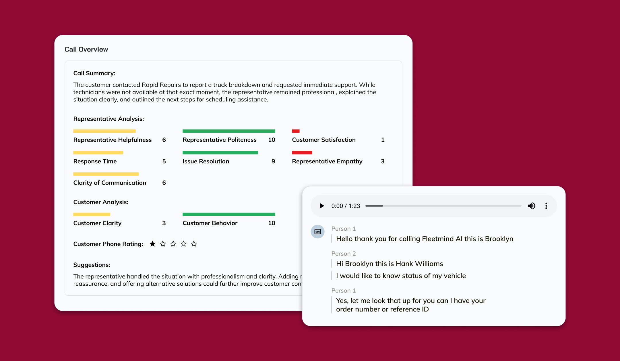 AI call analysis and coaching