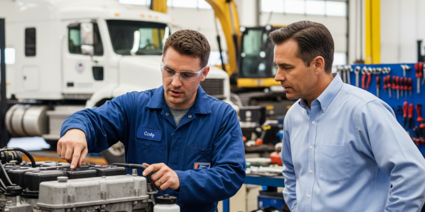 Shop leader communicating clearly with team during morning standup
